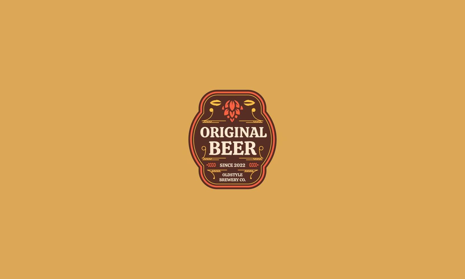 originale birra logo modello vettore illustrazione piatto design