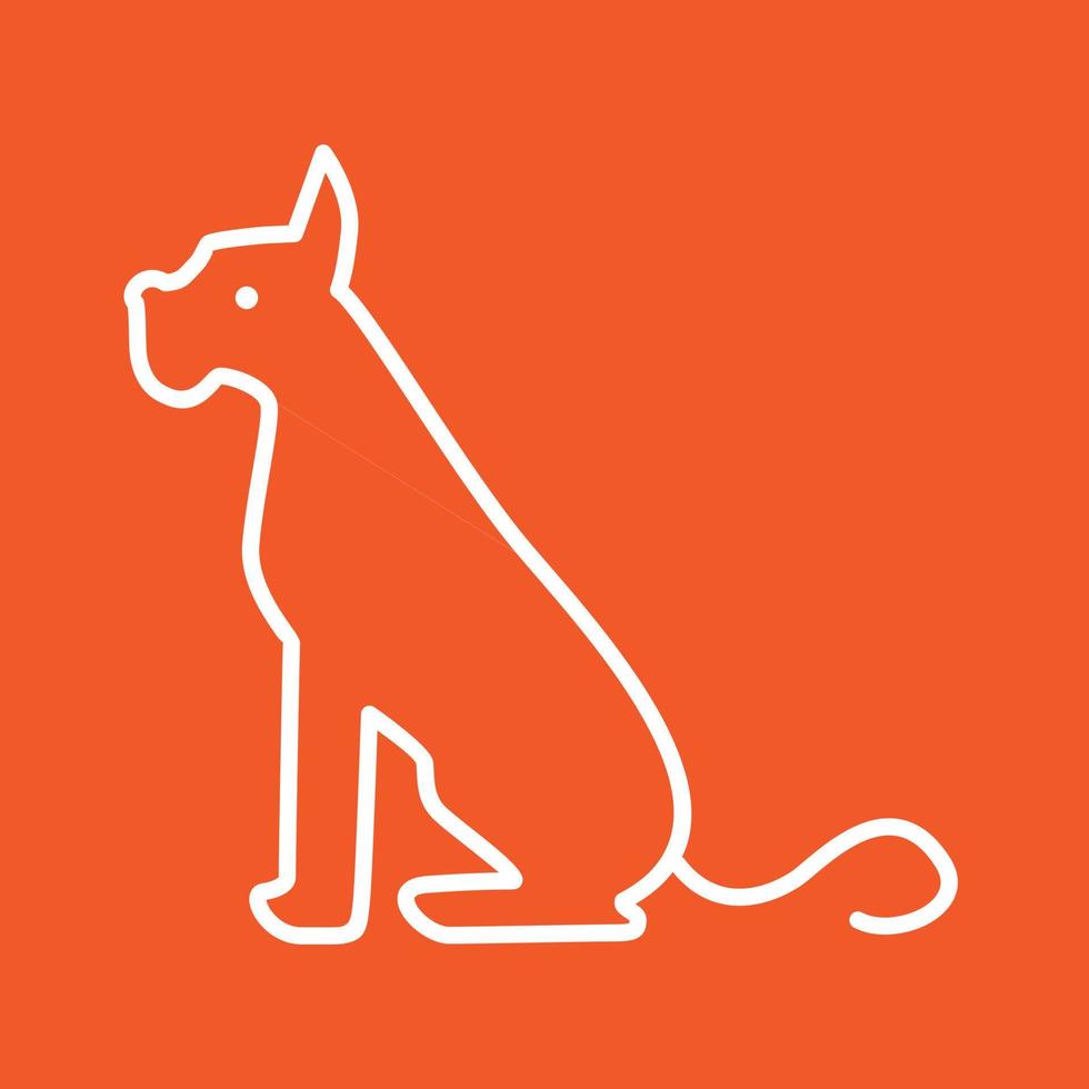 cane linea colore sfondo icona vettore