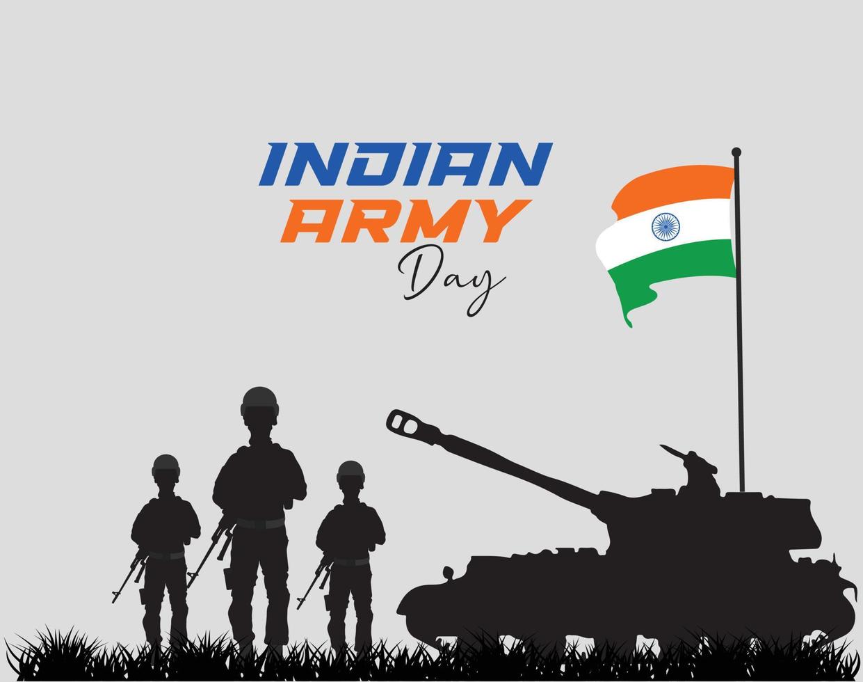 indiano esercito giorno. gennaio 15. indiano difesa giorno celebrazione concetto. modello per sfondo, striscione, carta, manifesto. vettore illustrazione.