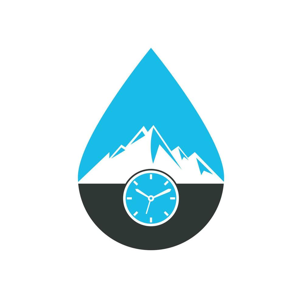 tempo montagna far cadere forma concetto logo icona design. avventura tempo logo modello illustrazione. vettore