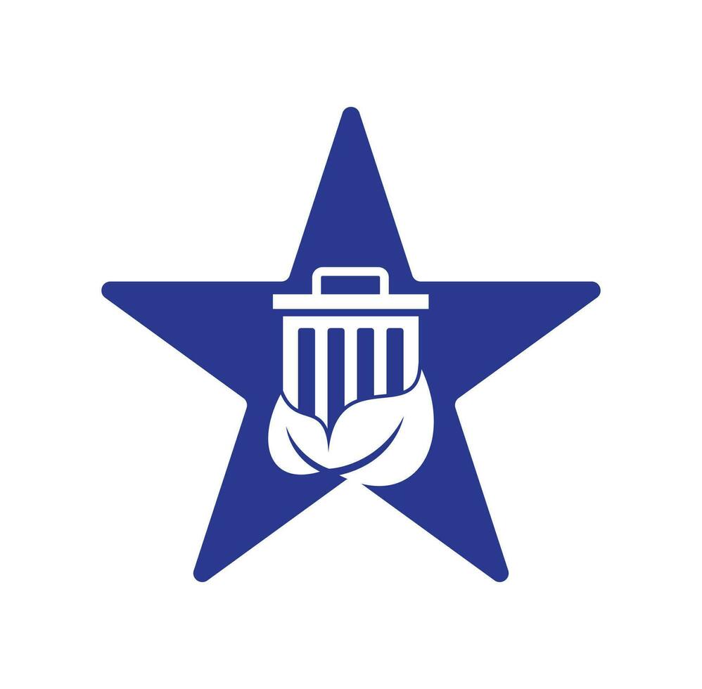 foglia spazzatura stella forma concetto vettore logo design icona. spazzatura vettore logo modello.