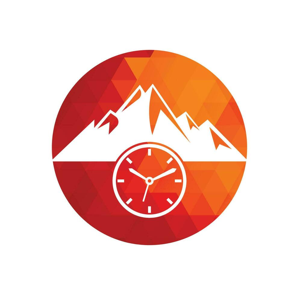 tempo montagna logo icona design. avventura tempo logo modello illustrazione. vettore
