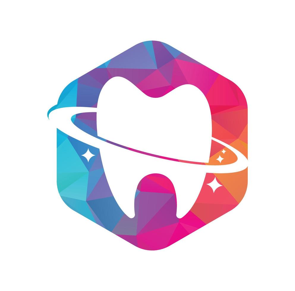 dentale pianeta vettore logo design. odontoiatria clinica vettore logo concetto.