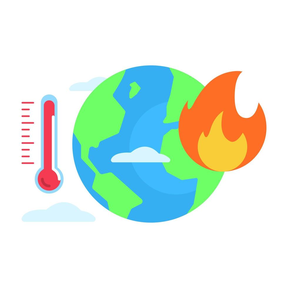 concetto di riscaldamento globale illustrazione design piatto vettore eps10. elemento grafico moderno per pagina di destinazione, interfaccia utente vuota, infografica, icona