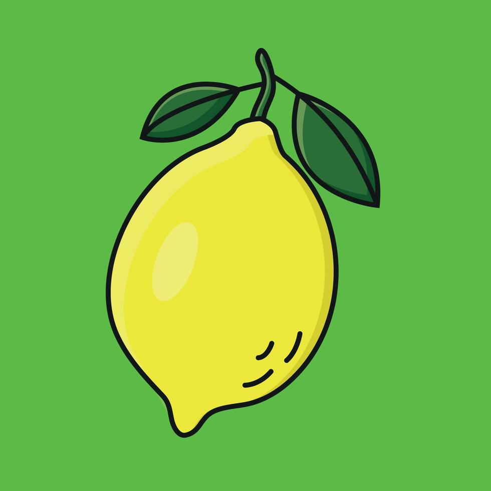 illustrazione di Limone - frutta vettore - Limone con le foglie disegno