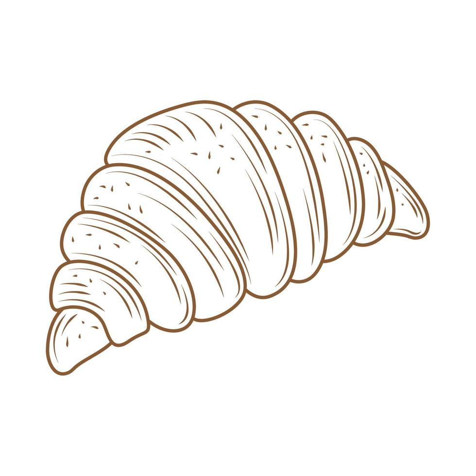icona di pane croissant vettore