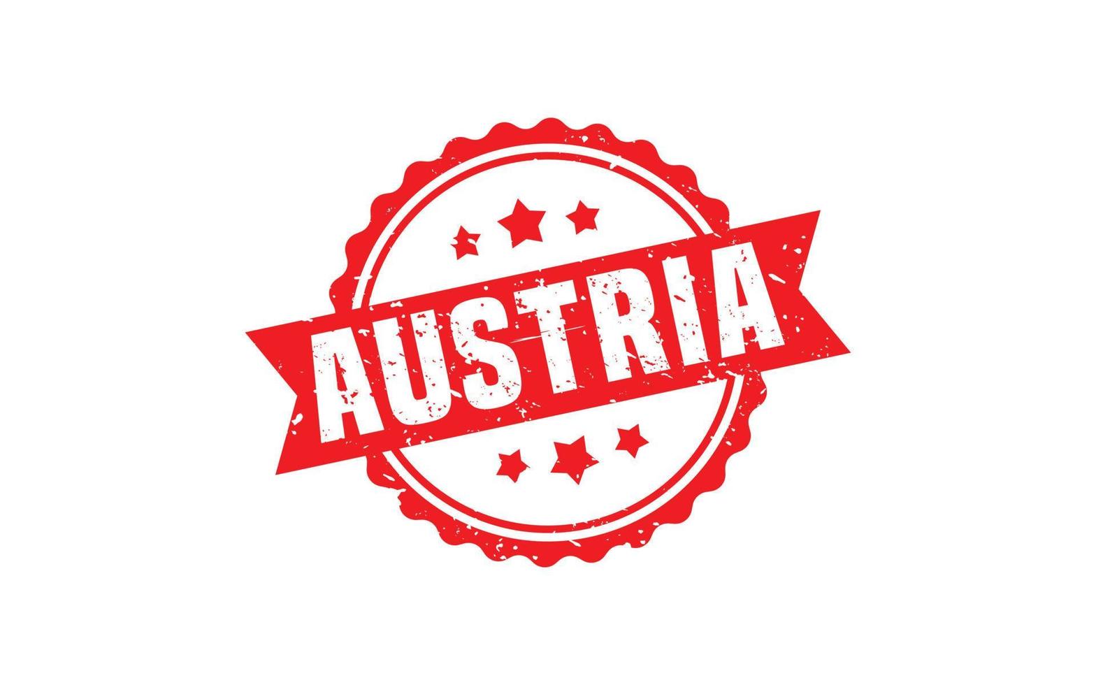 Austria francobollo gomma da cancellare con grunge stile su bianca sfondo vettore