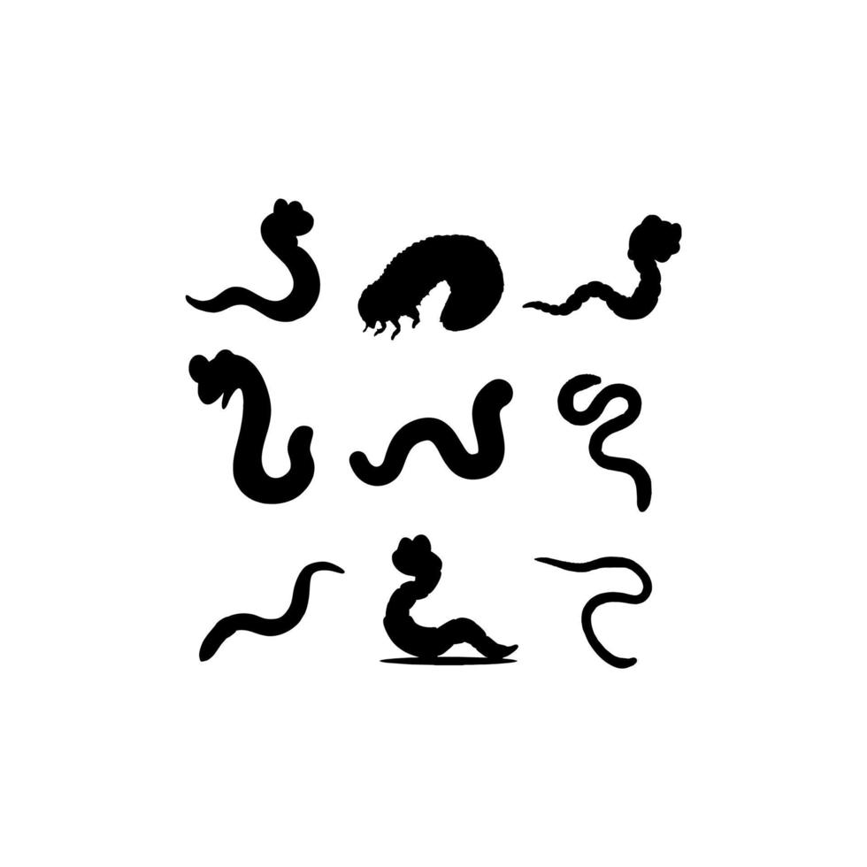animale verme illustrazione impostato icona vettore