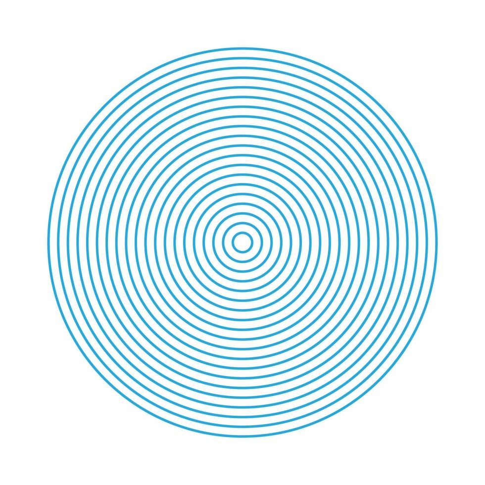 eps10 blu vettore concentrico cerchi opera d'arte isolato su bianca sfondo. circolare geometrico astratto mezzitoni modello nel un' semplice piatto di moda moderno stile per il tuo sito web disegno, e mobile App