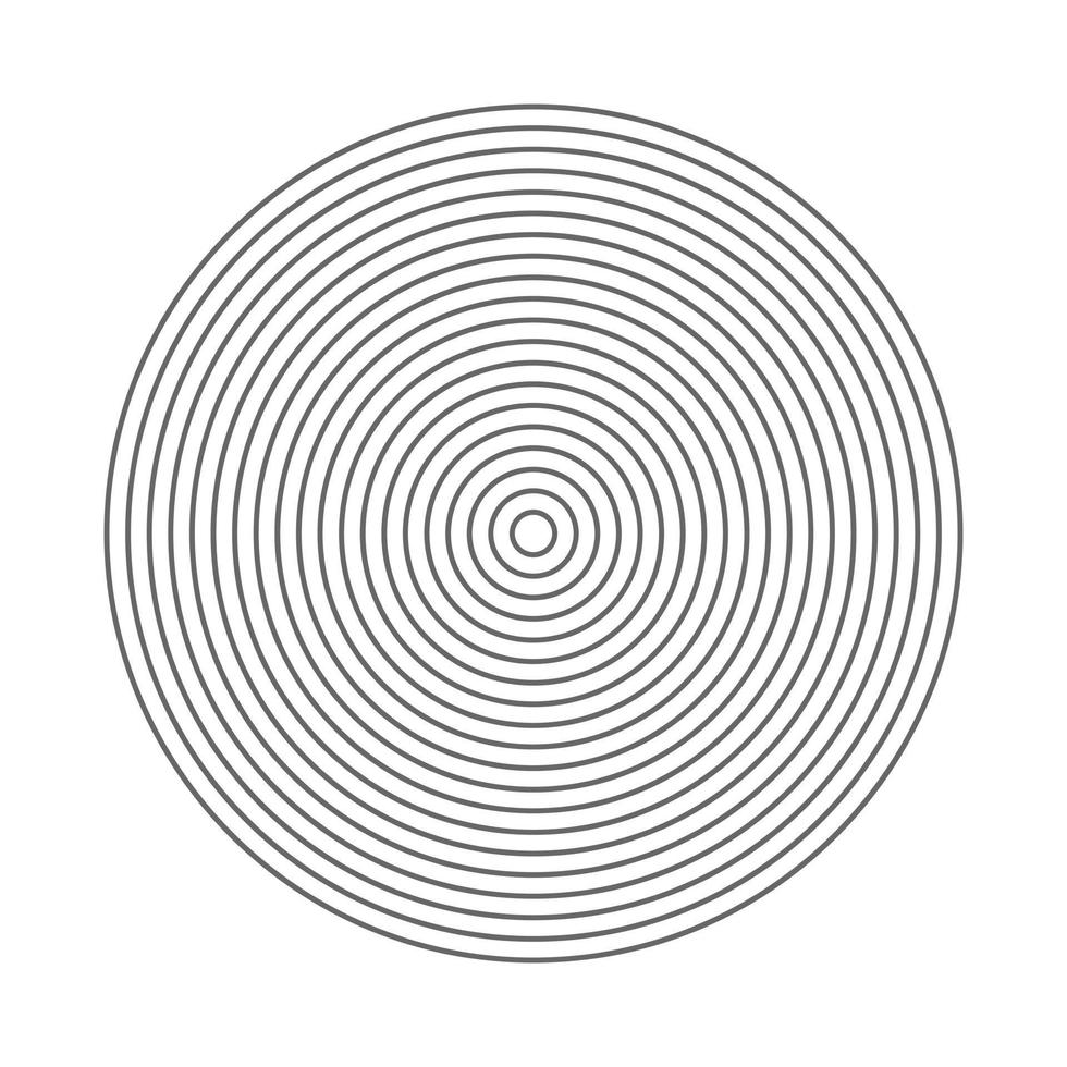 eps10 grigio vettore concentrico cerchi opera d'arte isolato su bianca sfondo. circolare geometrico astratto mezzitoni modello nel un' semplice piatto di moda moderno stile per il tuo sito web disegno, e mobile App