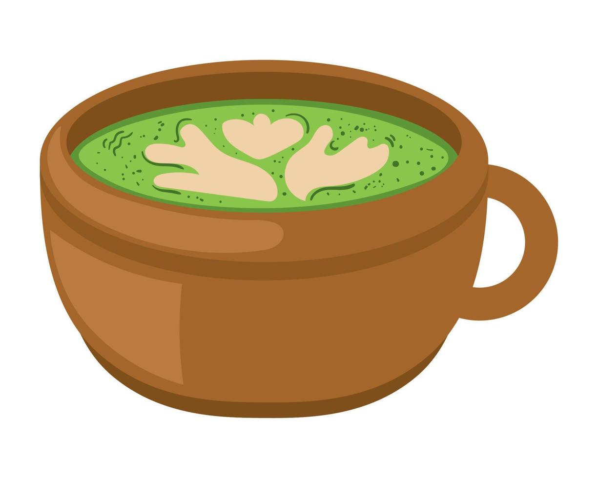 tazza di tè matcha vettore