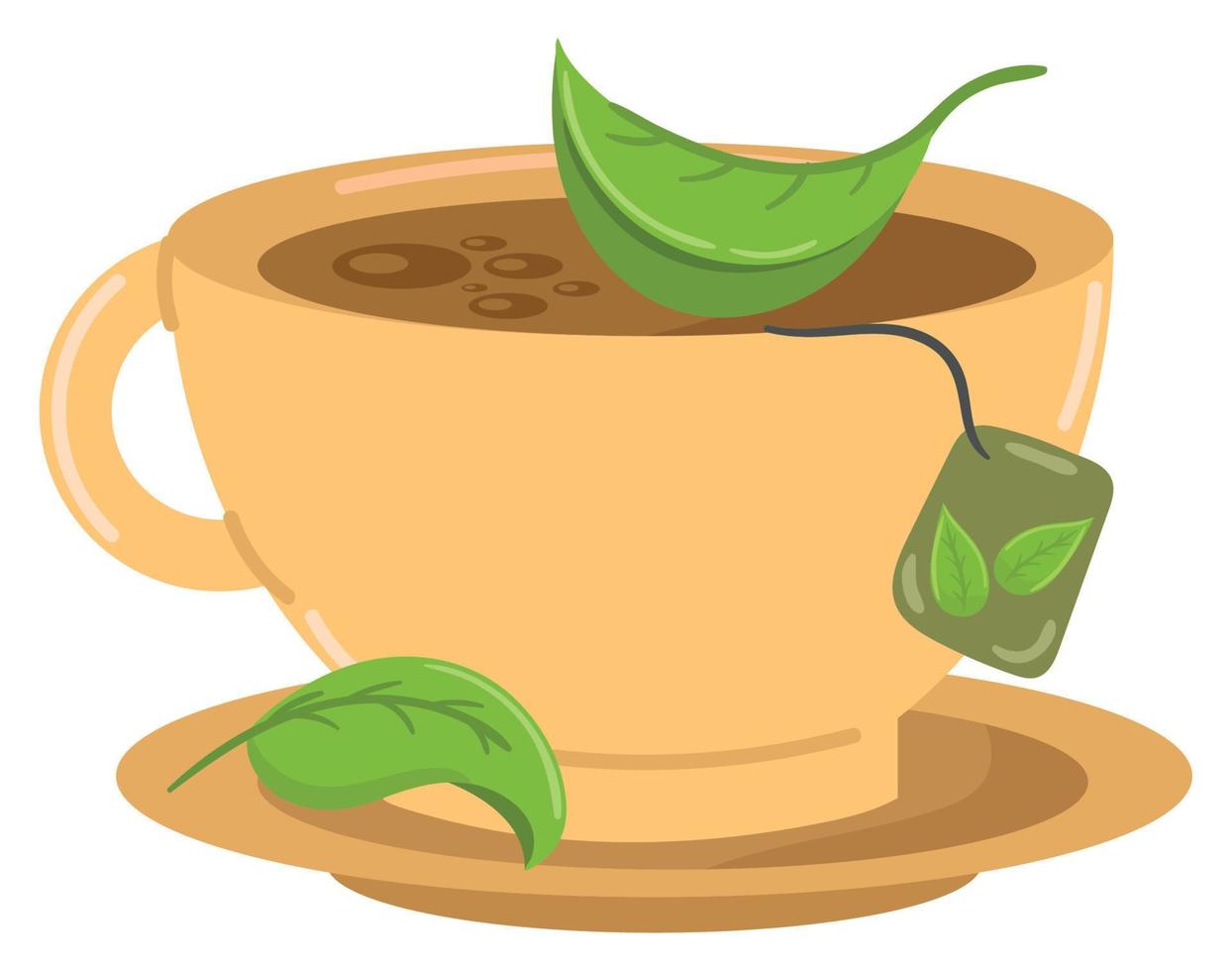 tazza di tè verde vettore