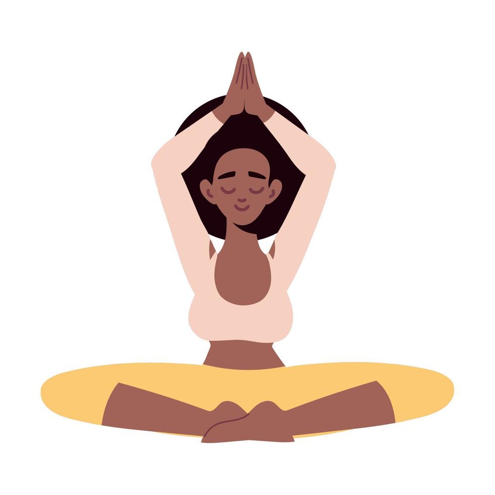donna nel meditazione yoga posa vettore