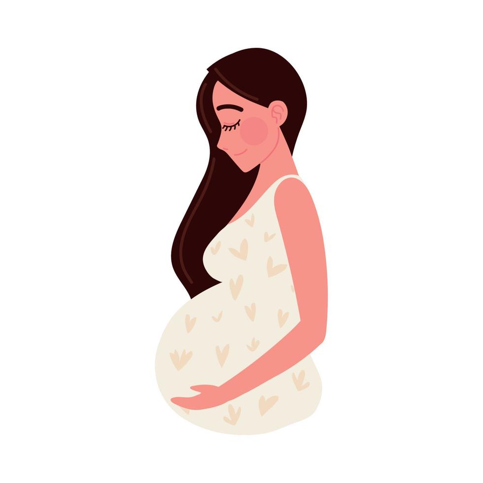 carattere di donna incinta vettore