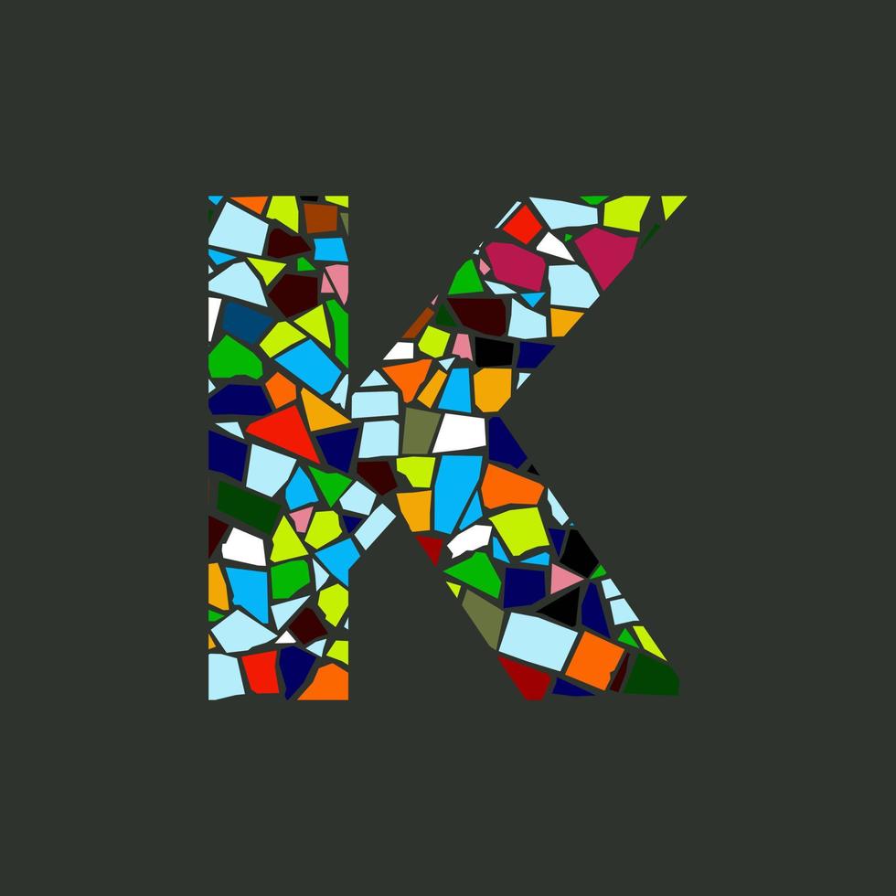 iniziale K mosaico logo vettore