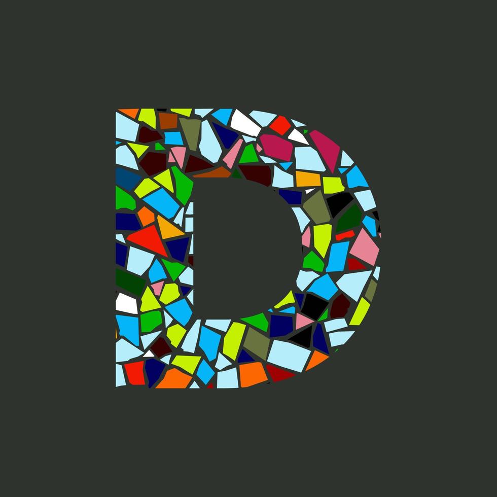 iniziale d mosaico logo vettore