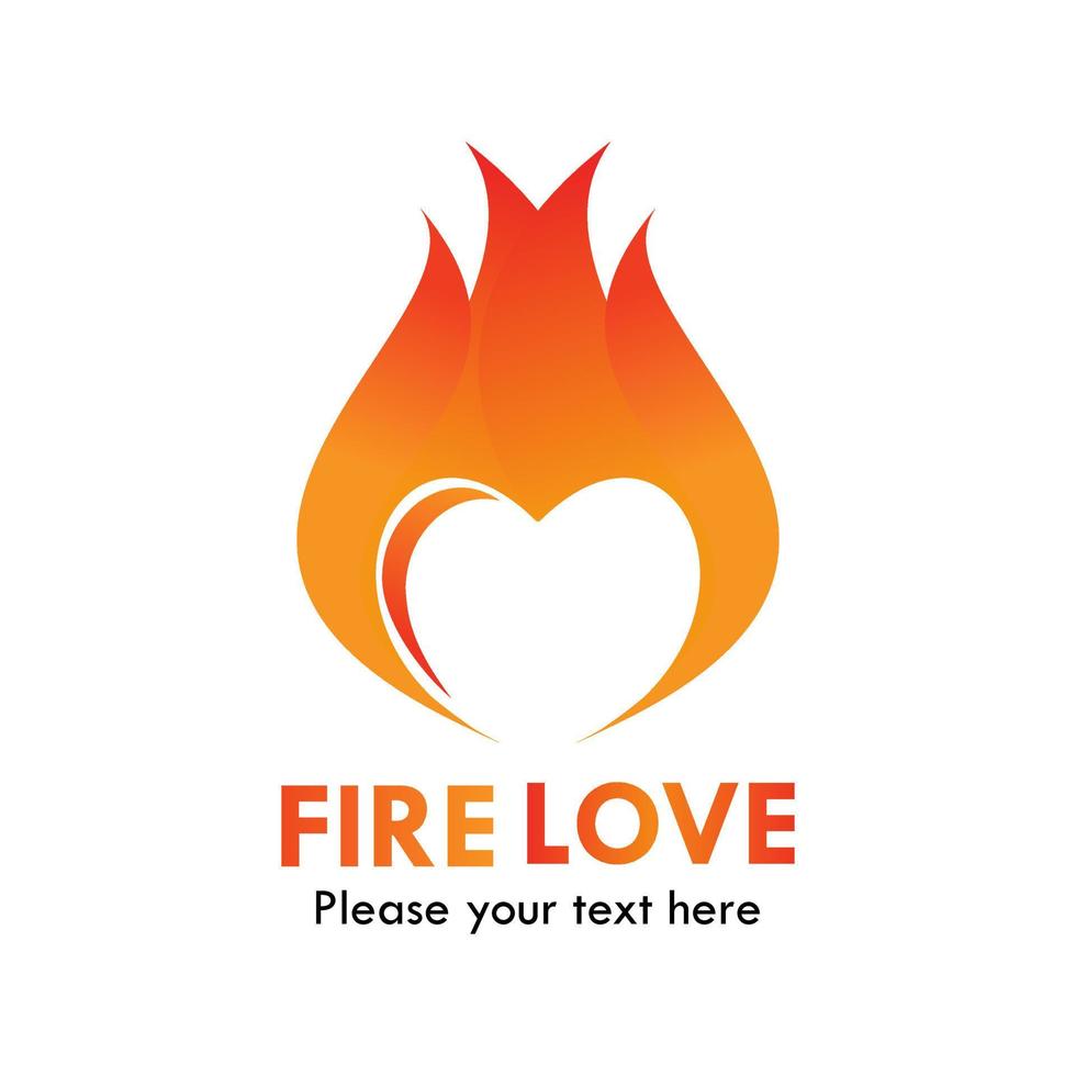 fuoco amore logo design modello illustrazione. vettore