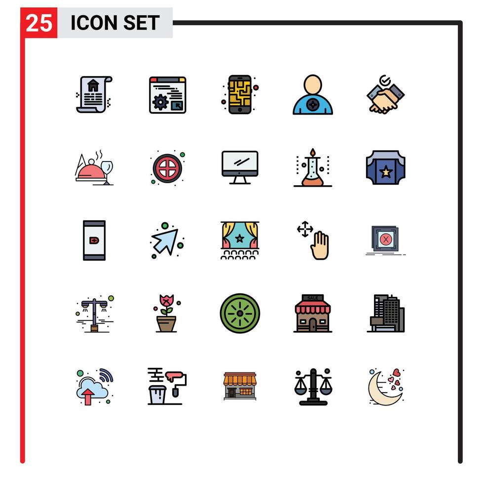 25 creativo icone moderno segni e simboli di temi umano mobile preferito corpo modificabile vettore design elementi