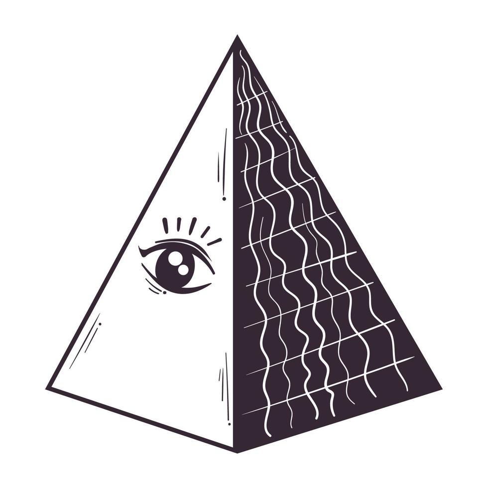 esoterico triangolo con occhio vettore