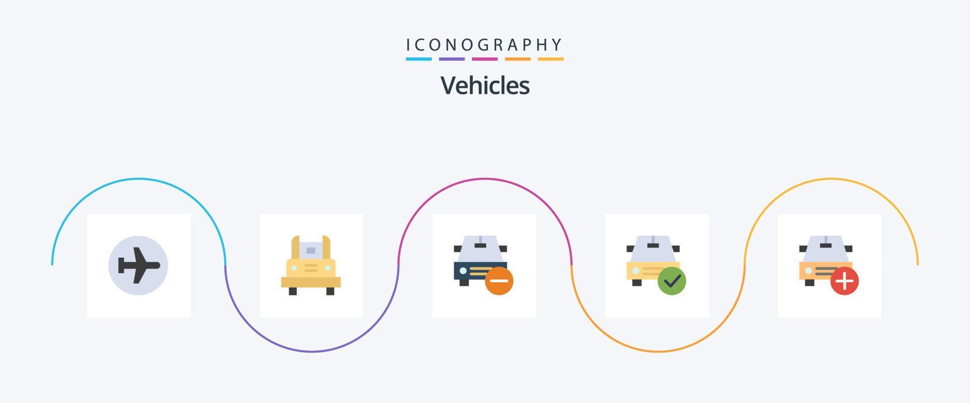 veicoli piatto 5 icona imballare Compreso completare. macchina. trasporto. veicoli. Di meno vettore