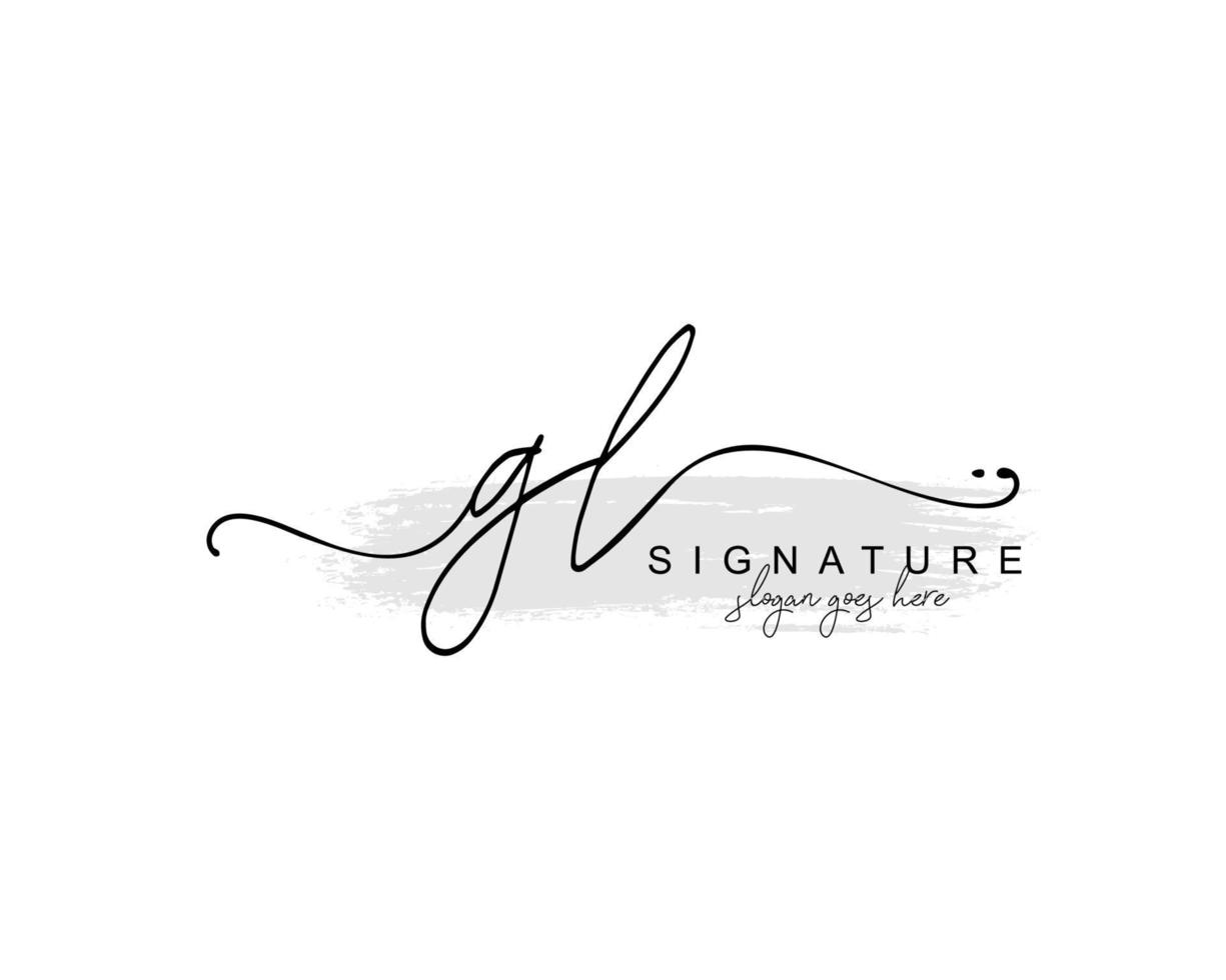 iniziale gl bellezza monogramma e elegante logo disegno, grafia logo di iniziale firma, nozze, moda, floreale e botanico con creativo modello. vettore