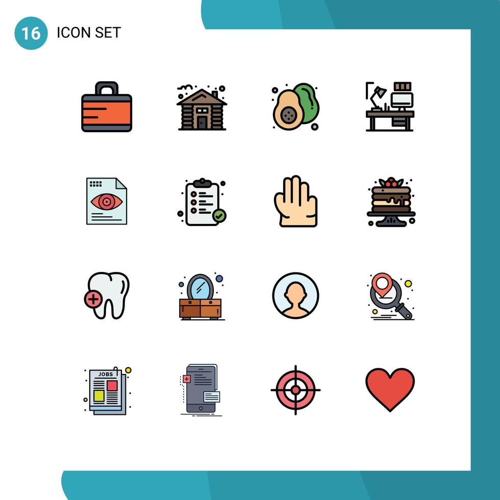 impostato di 16 moderno ui icone simboli segni per testo progettista frutta computer progettista modificabile creativo vettore design elementi