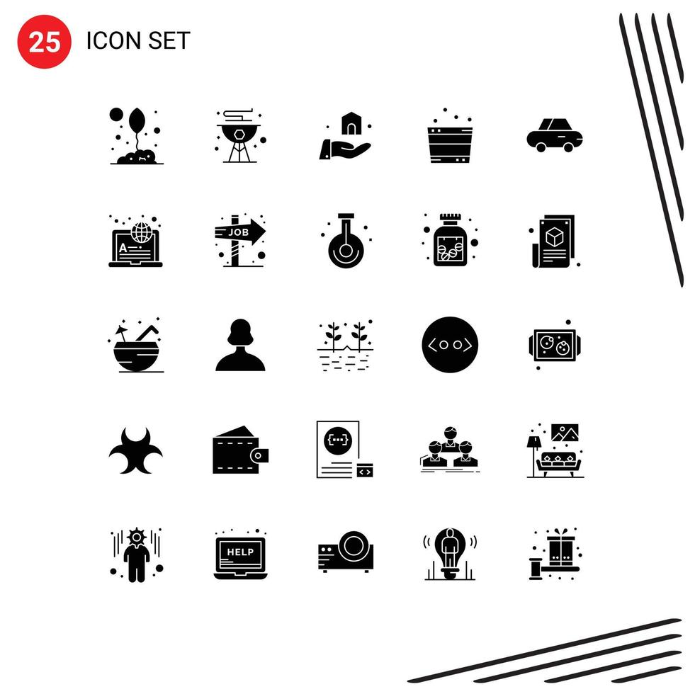 impostato di 25 moderno ui icone simboli segni per auto sauna griglia rilassare costruzione modificabile vettore design elementi