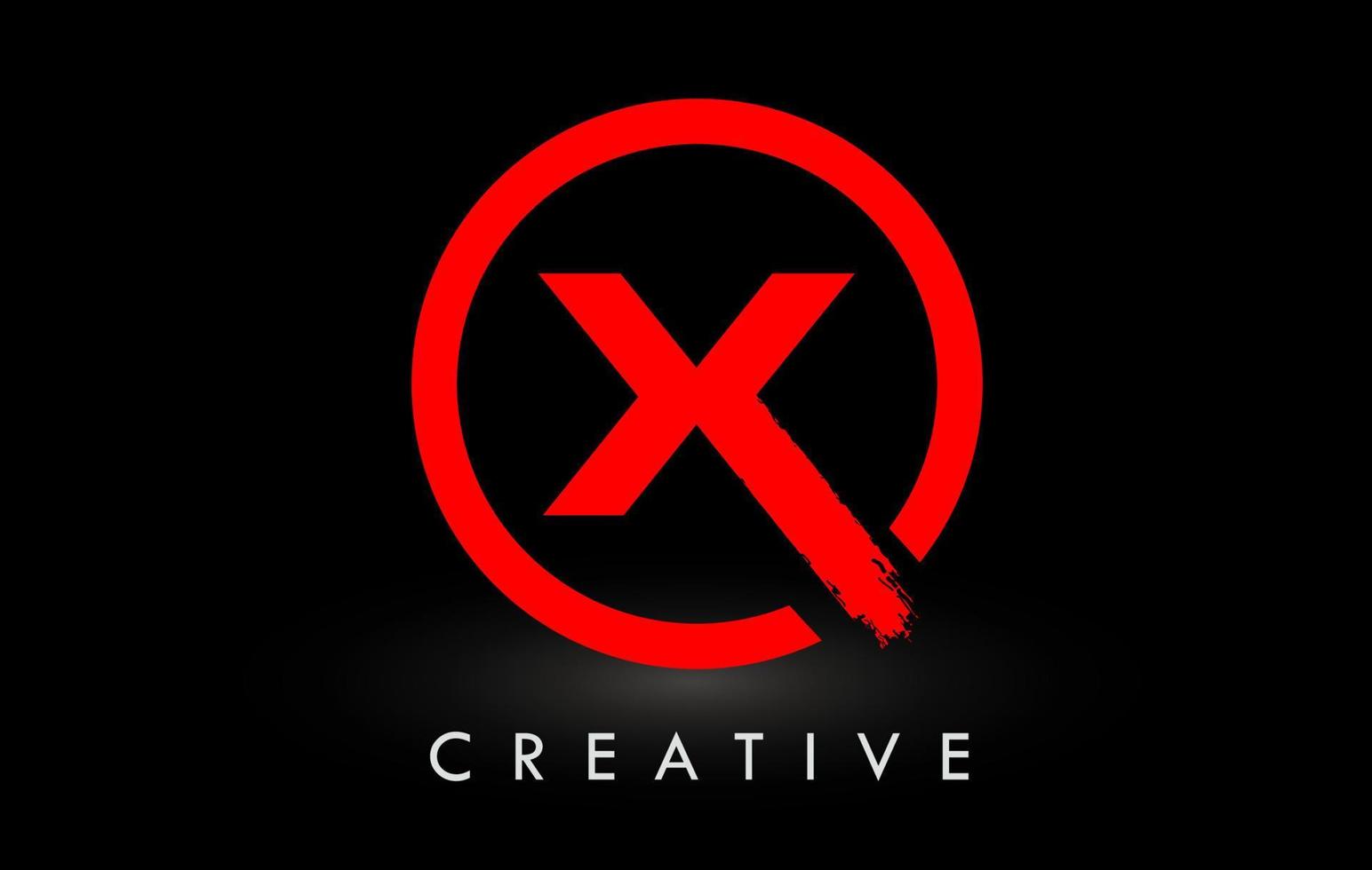 rosso X spazzola lettera logo design. creativo spazzolato lettere icona logo. vettore