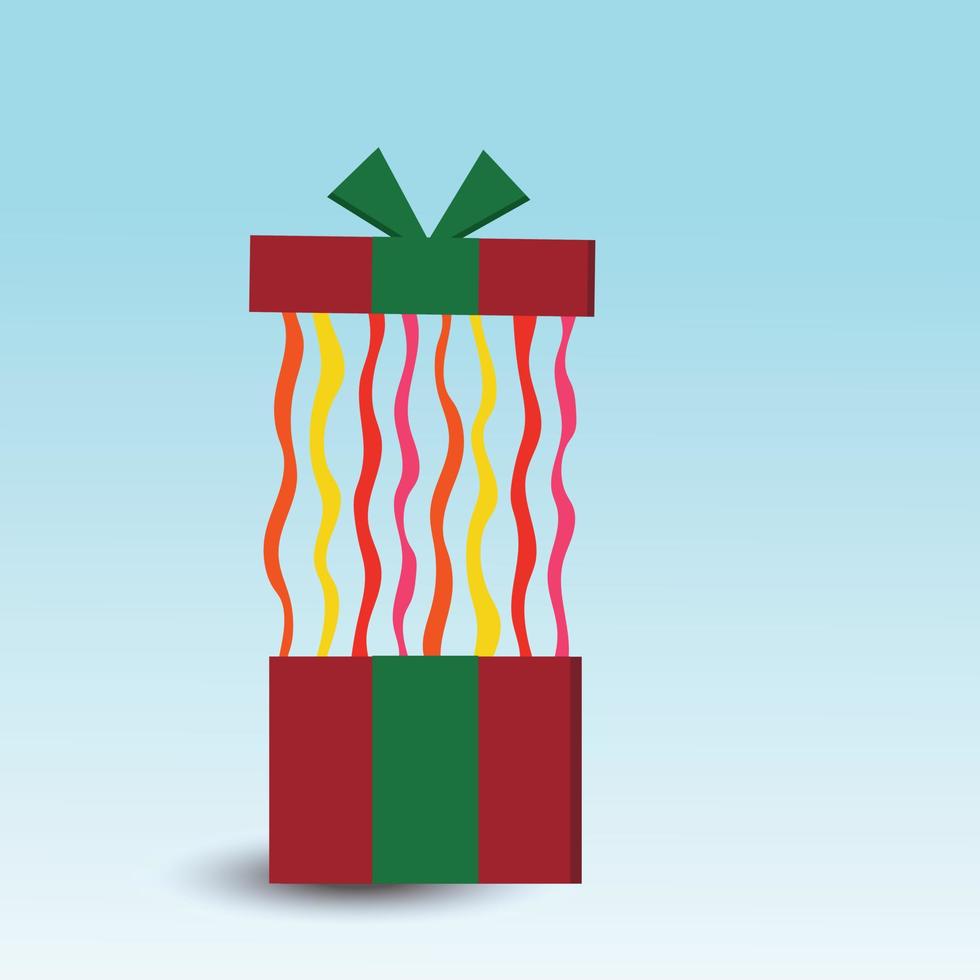 vettore Natale giorno carino regalo scatola Aperto e nastro boom dentro sorpresa diffusione su per Natale giorno in linea shopping vendita manifesto regalo scatola compleanno vendita minimo cuore promozione.