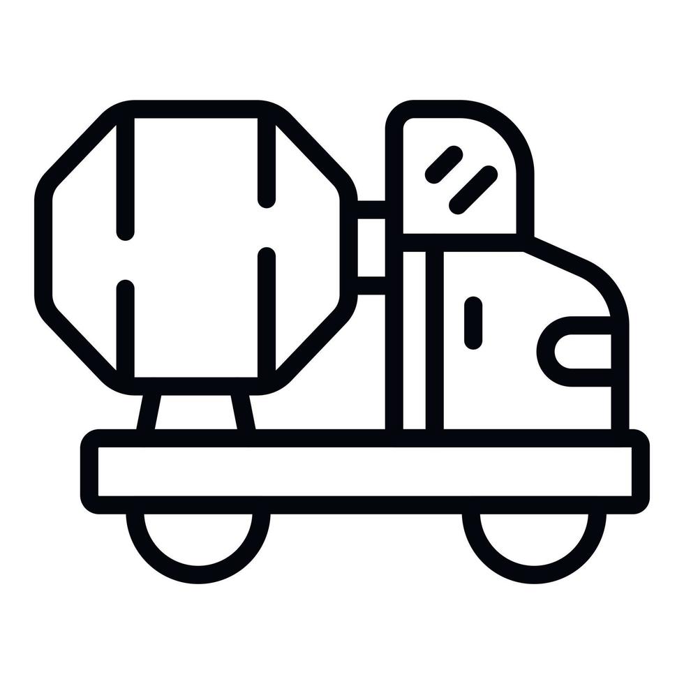 costruzione miscelatore camion icona schema vettore. industria costruttore vettore