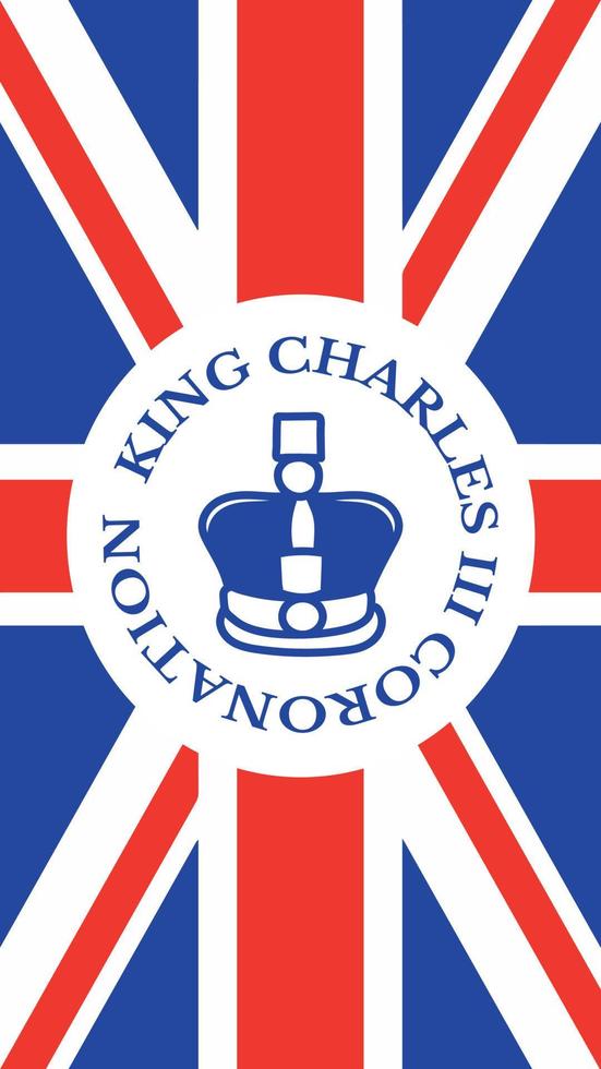 manifesto per re charles iii incoronazione con Britannico bandiera vettore illustrazione.
