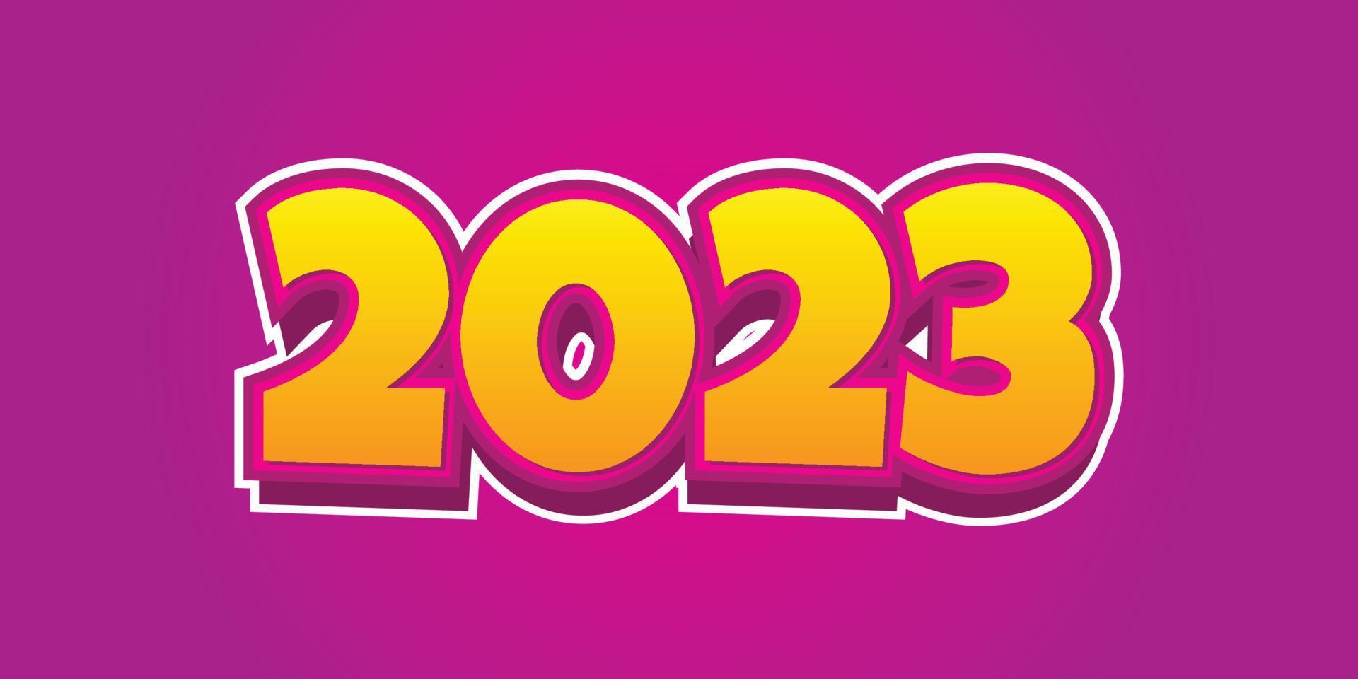 nuovo anno 2023, con divertimento concetto vettore