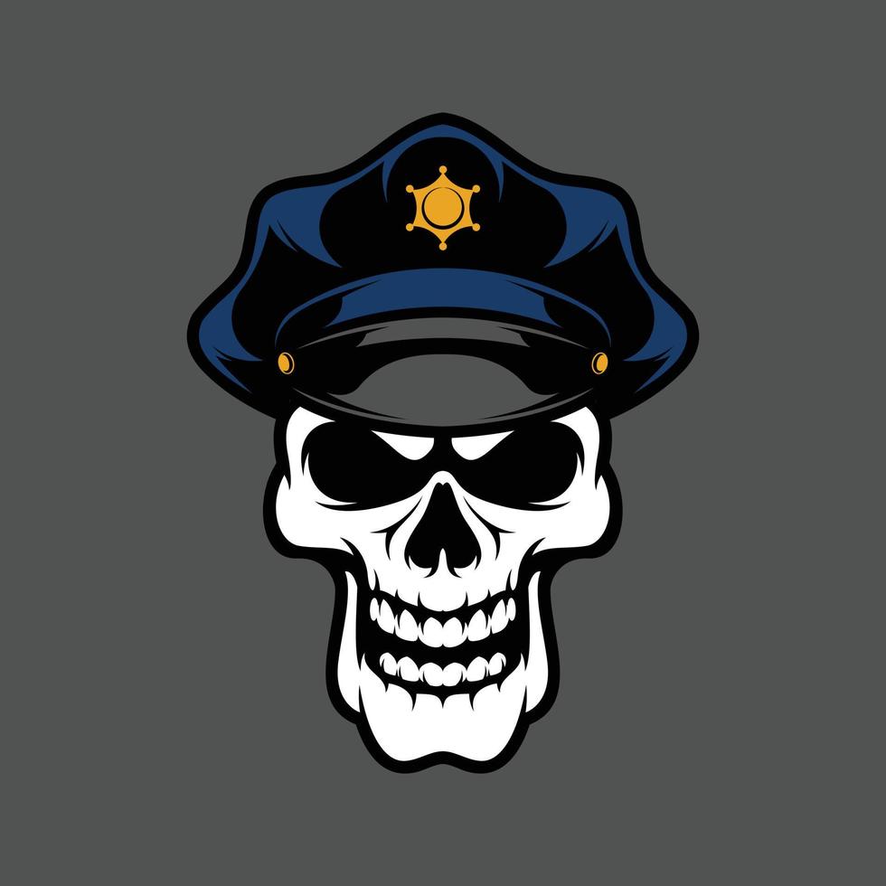 cranio polizia portafortuna design vettore