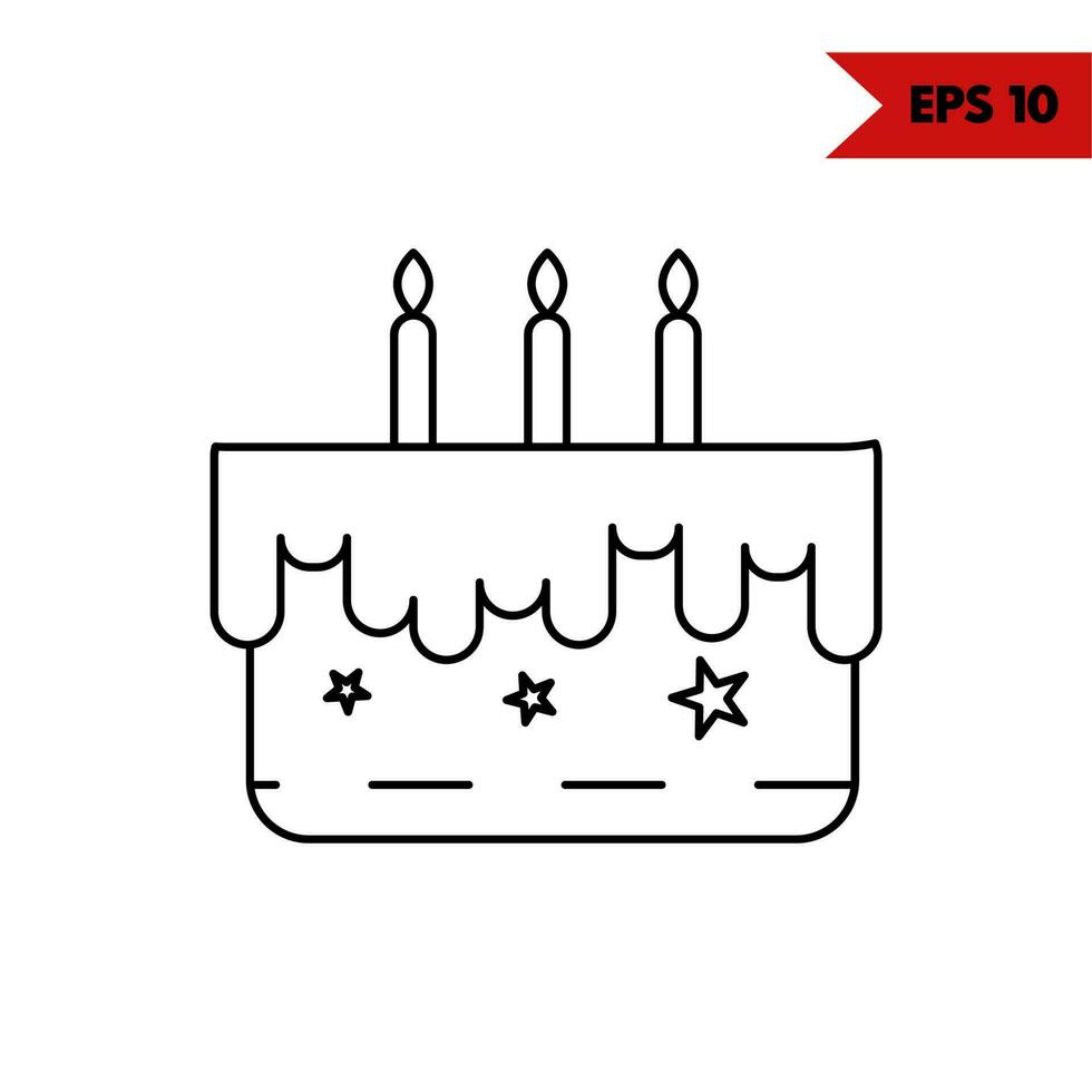 illustrazione di compleanno torta linea icona vettore