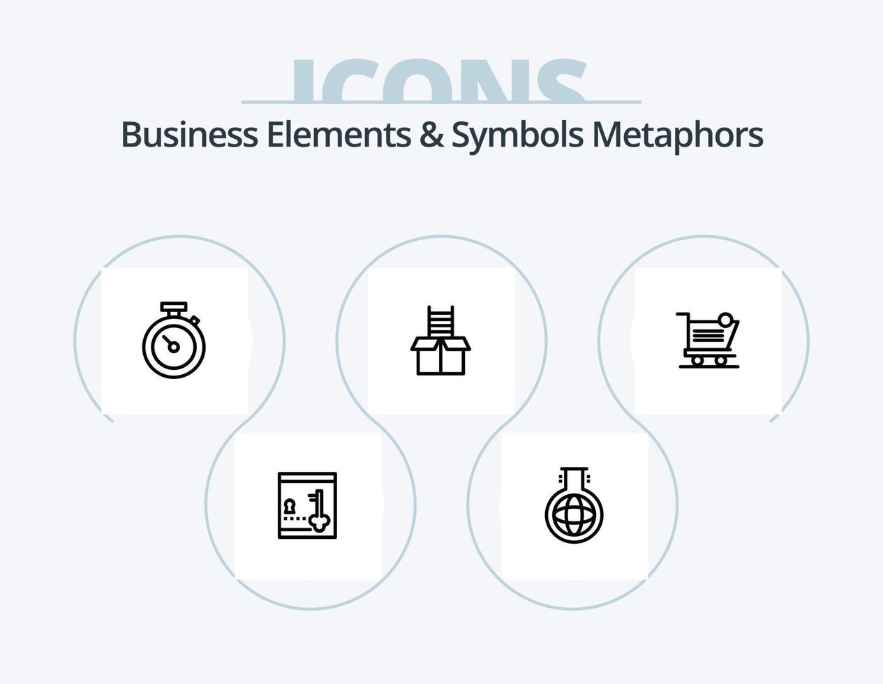 attività commerciale elementi e simboli metafore linea icona imballare 5 icona design. barca. finanza. id. giustizia. equilibrio vettore