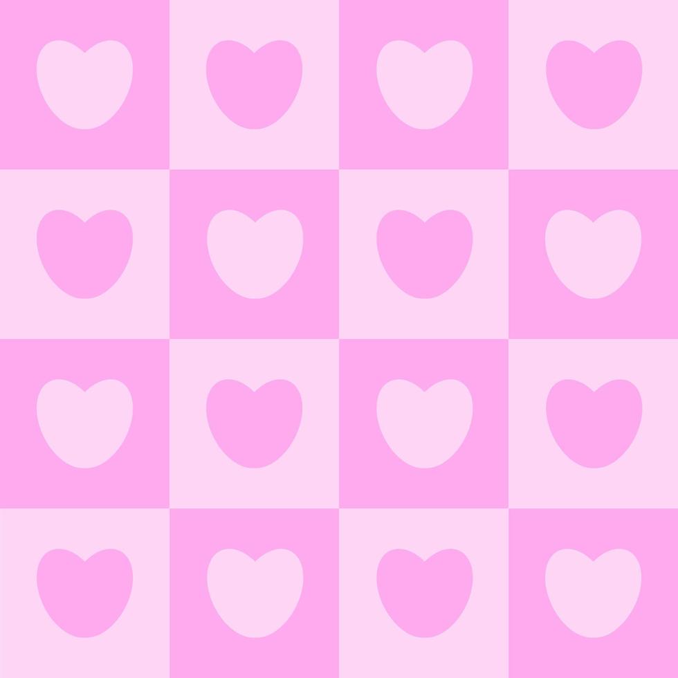 senza soluzione di continuità scacchi scatola pattern con rosa tono colore di il cuore. astratto geometrico sfondo. vettore