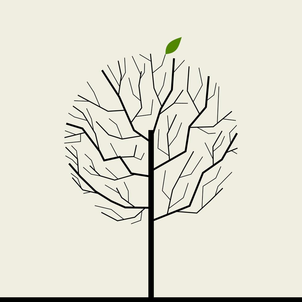 albero con uno verde foglia. un' vettore illustrazione
