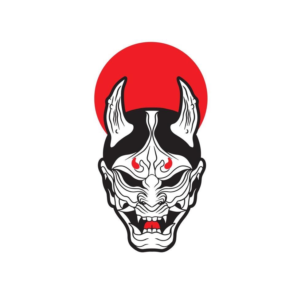 giapponese demone oni maschera logo design vettore illustrazione ,esso può essere uso per camicia design o manifesto