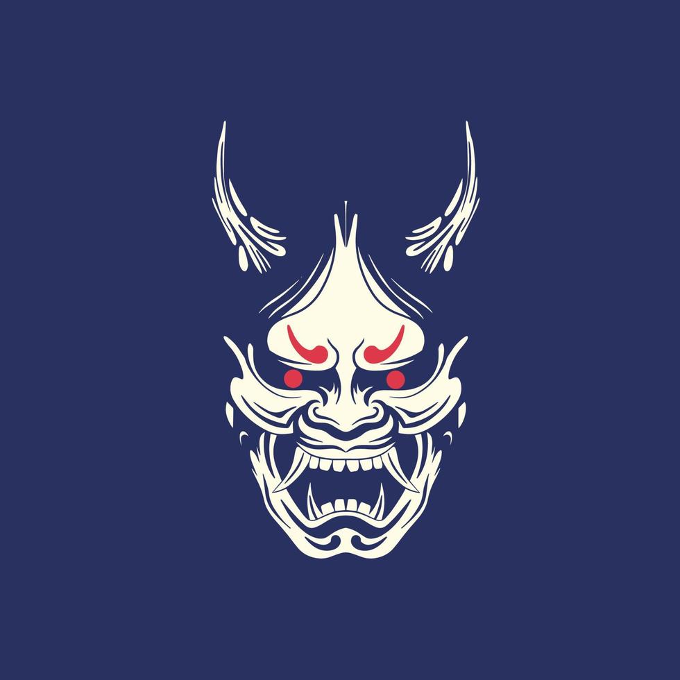 giapponese demone oni maschera logo design vettore illustrazione ,esso può essere uso per camicia design o manifesto