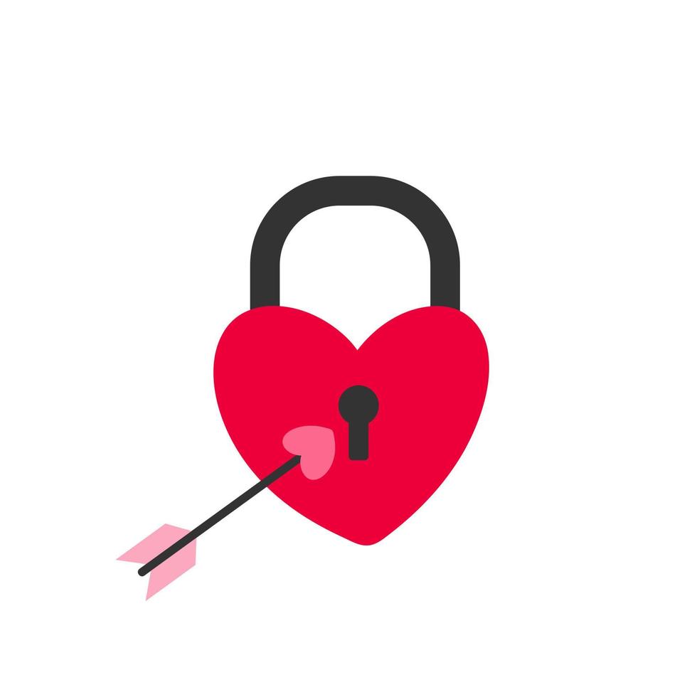 vettore simbolo bloccato amore e freccia per San Valentino giorno.