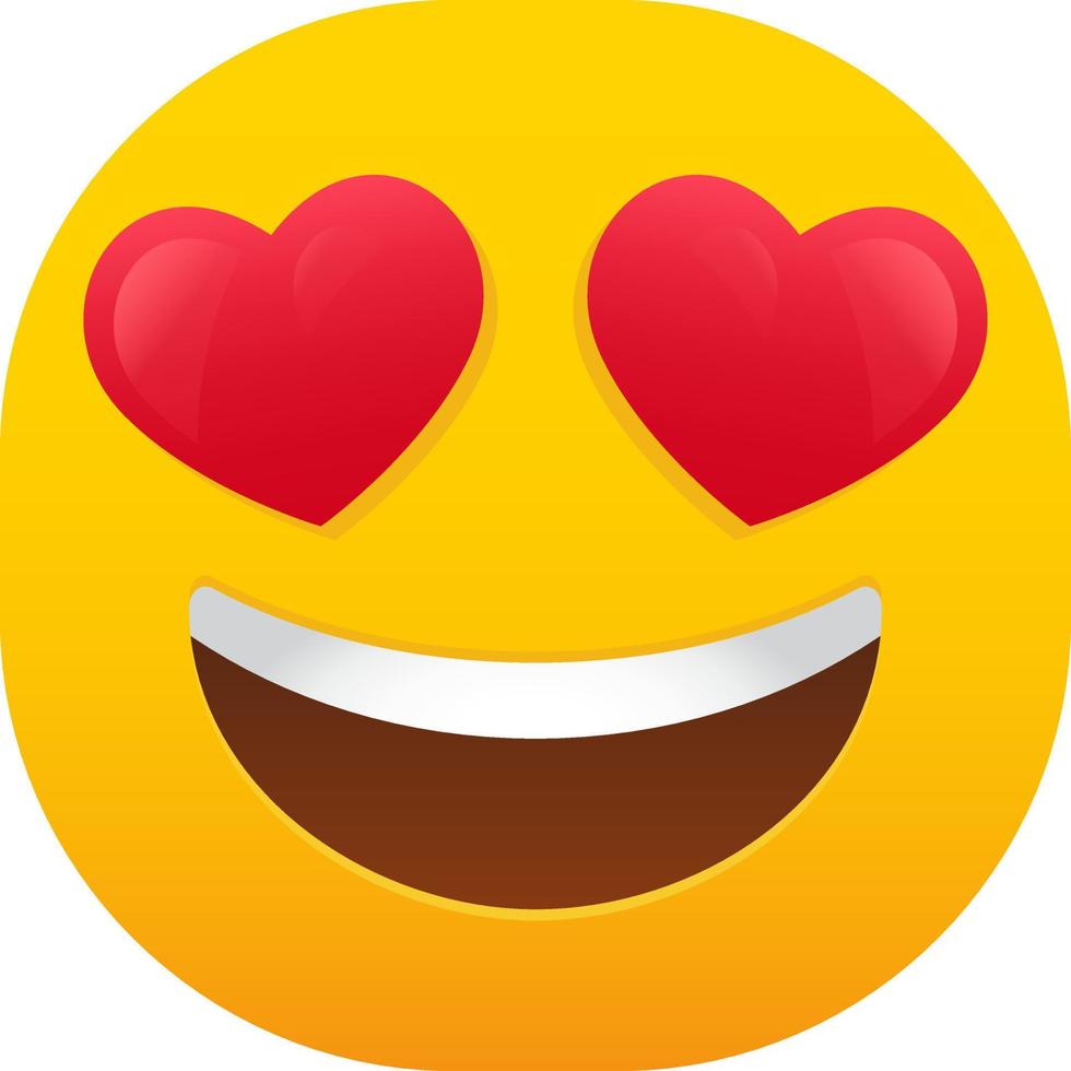 sorridente viso con occhi di cuore emoji icona vettore