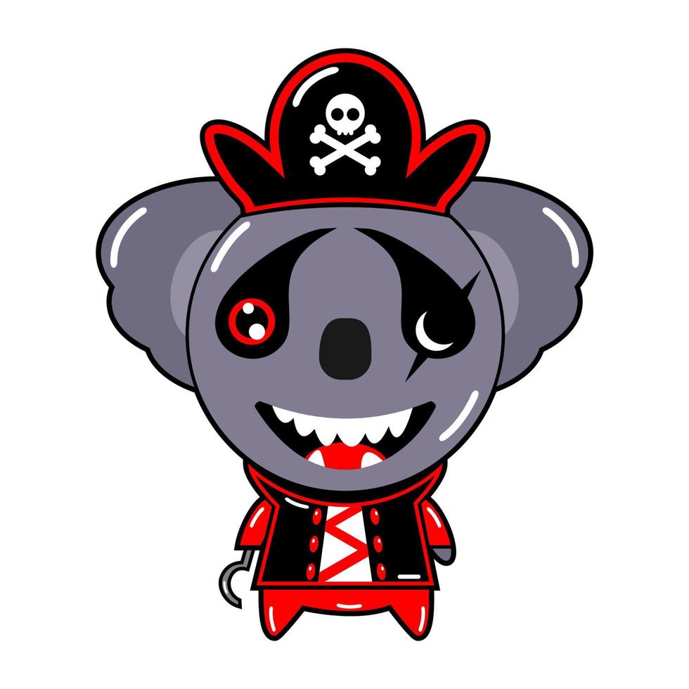cartone animato vettore di pirata koala personaggio