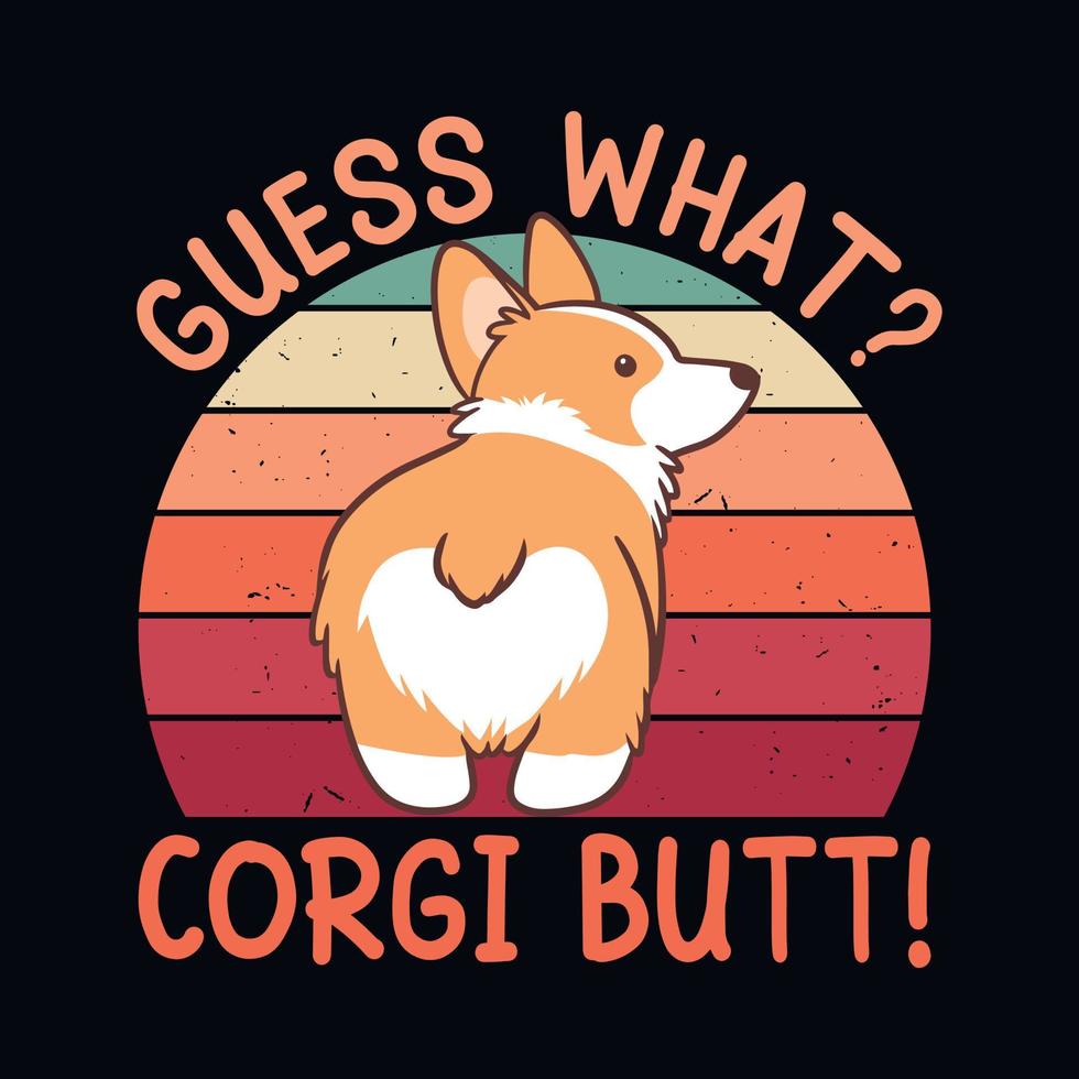 indovina che cosa corgi culo - retrò corgi cane design vettore