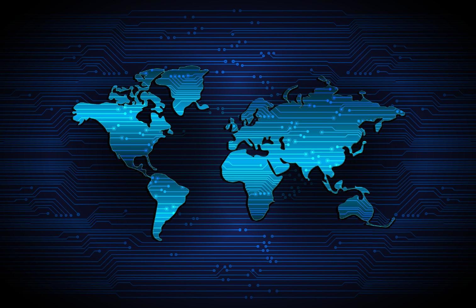 moderno mondo carta geografica olografo su tecnologia sfondo vettore