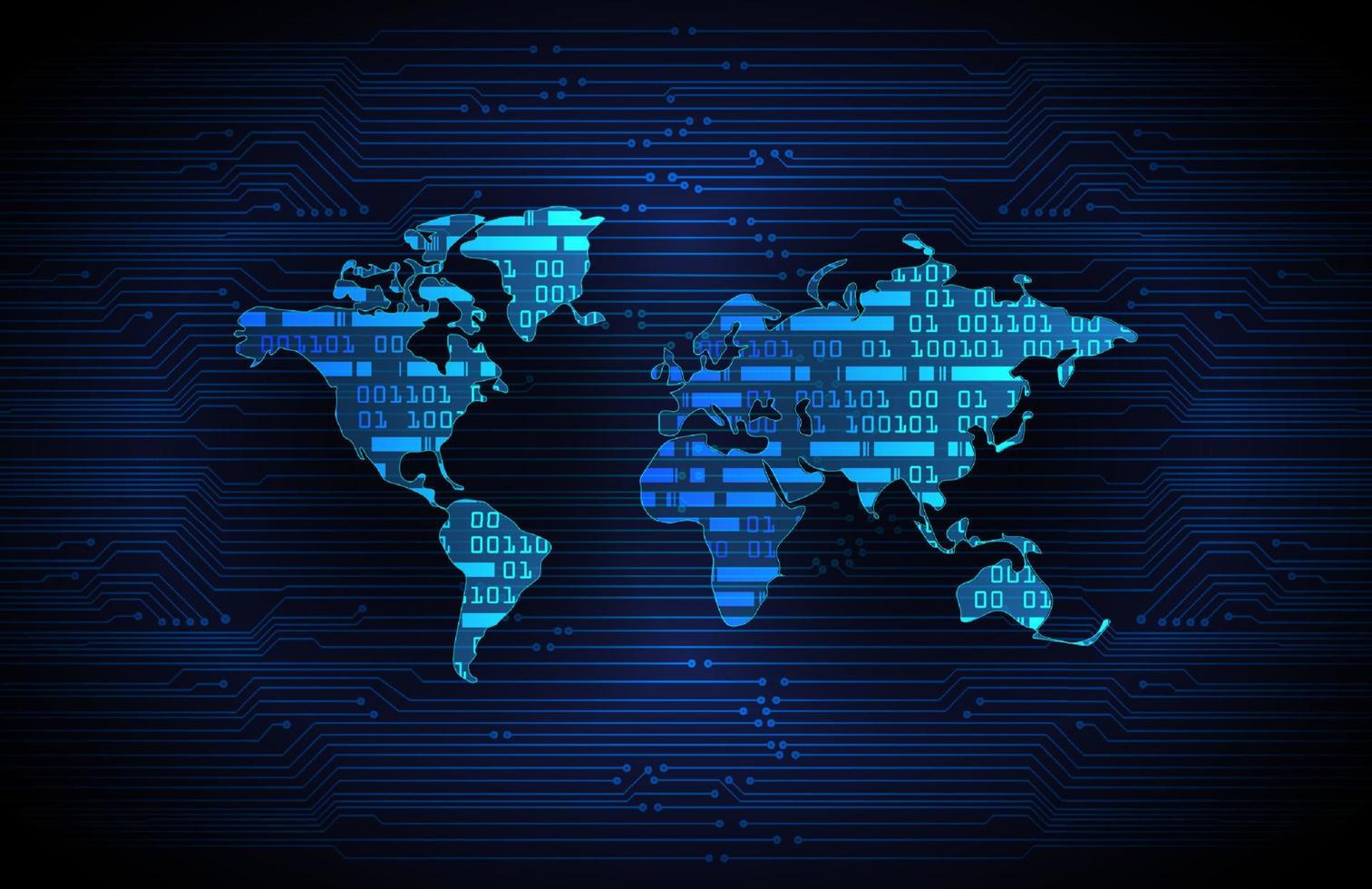 moderno mondo carta geografica olografo su tecnologia sfondo vettore