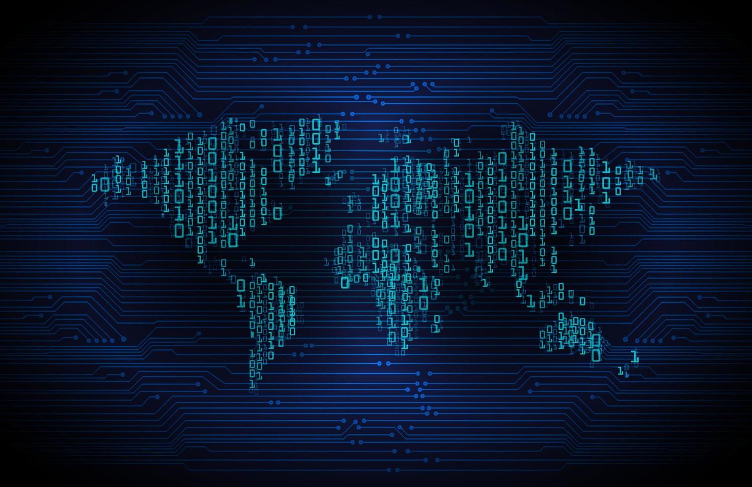 moderno mondo carta geografica olografo su tecnologia sfondo vettore