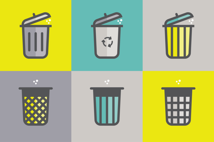 Icone del cestino dei rifiuti vettore