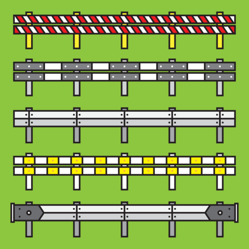 Set vettoriale di guardrail
