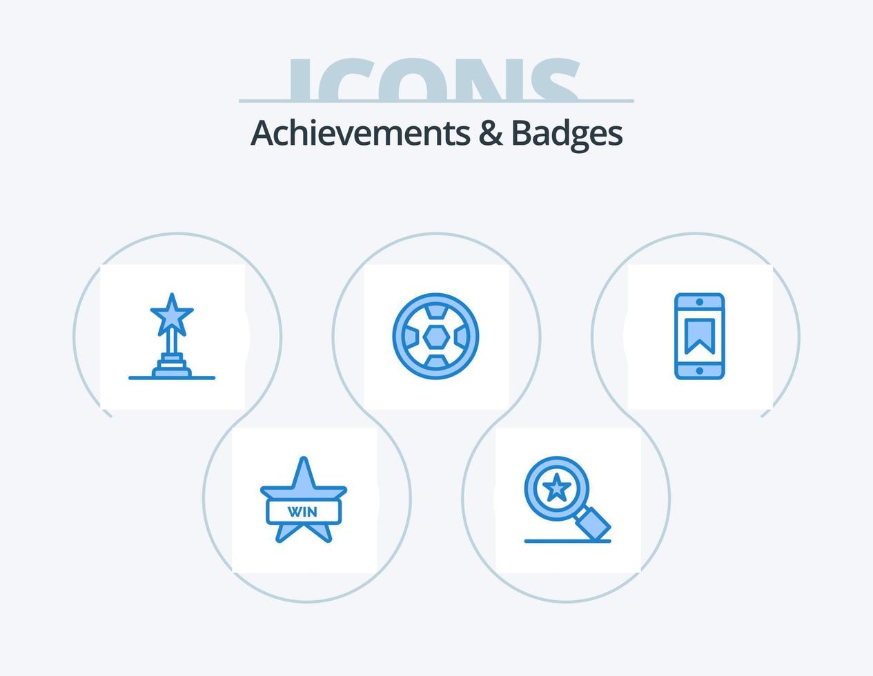 realizzazioni e badge blu icona imballare 5 icona design. dispositivo. conquiste. premio. ghirlanda. premio vettore