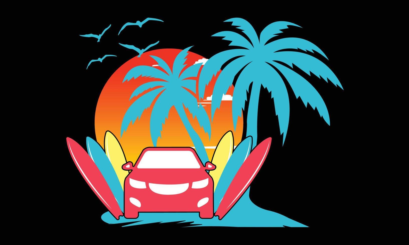 fare surf spiaggia, montagna svg illustrazione clipart creativo bambini, e fare surf spiaggia vettore illustrazione.